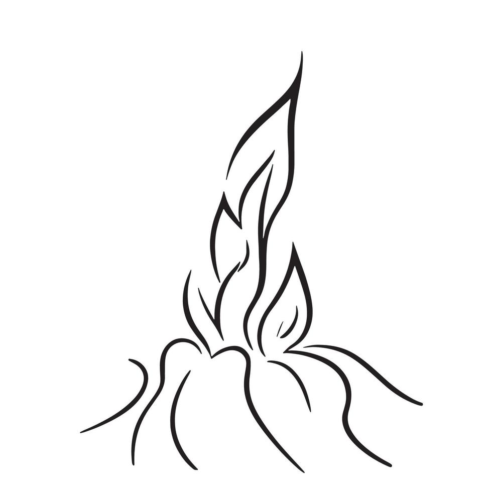 Simple Hand-Drawn Bonfire Outline in Flat Design vector