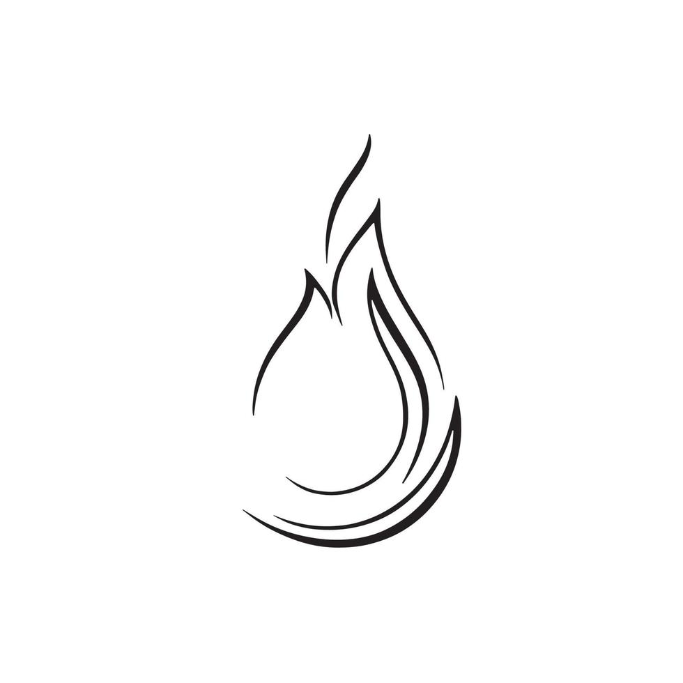 Simple Hand-Drawn Bonfire Outline in Flat Design vector