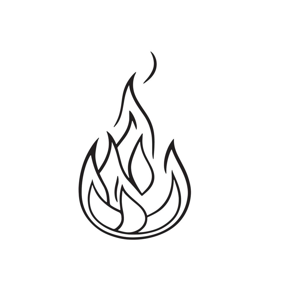 Simple Hand-Drawn Bonfire Outline in Flat Design vector