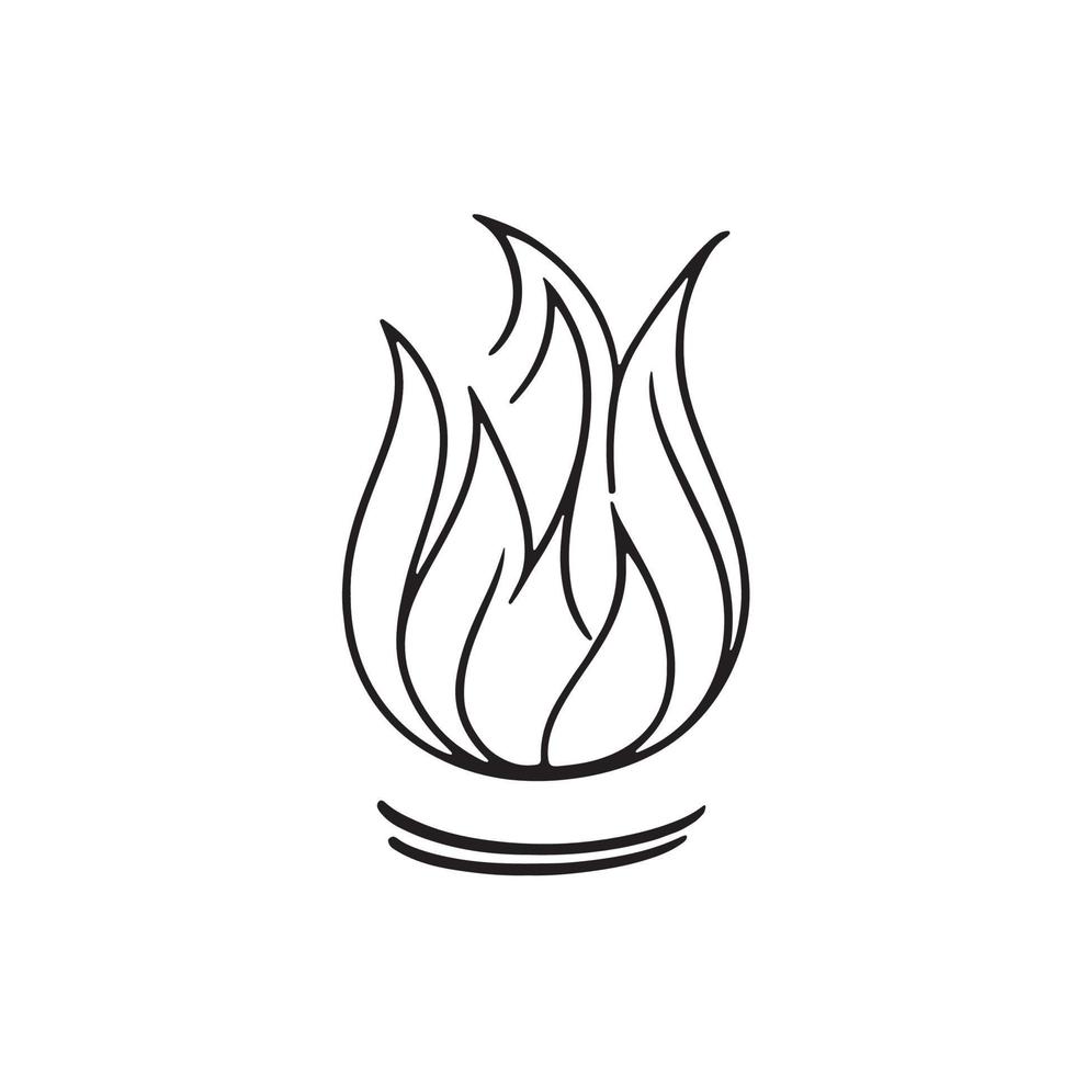 Simple Hand-Drawn Bonfire Outline in Flat Design vector