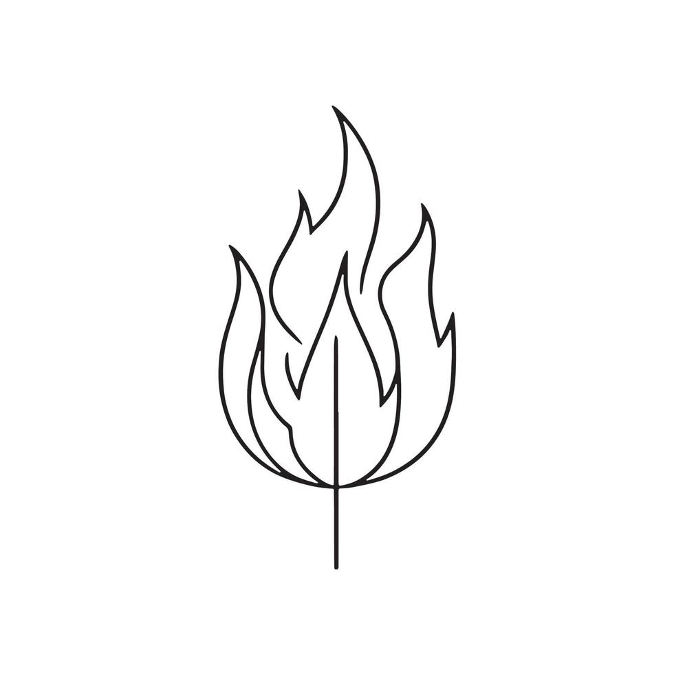 Simple Hand-Drawn Bonfire Outline in Flat Design vector