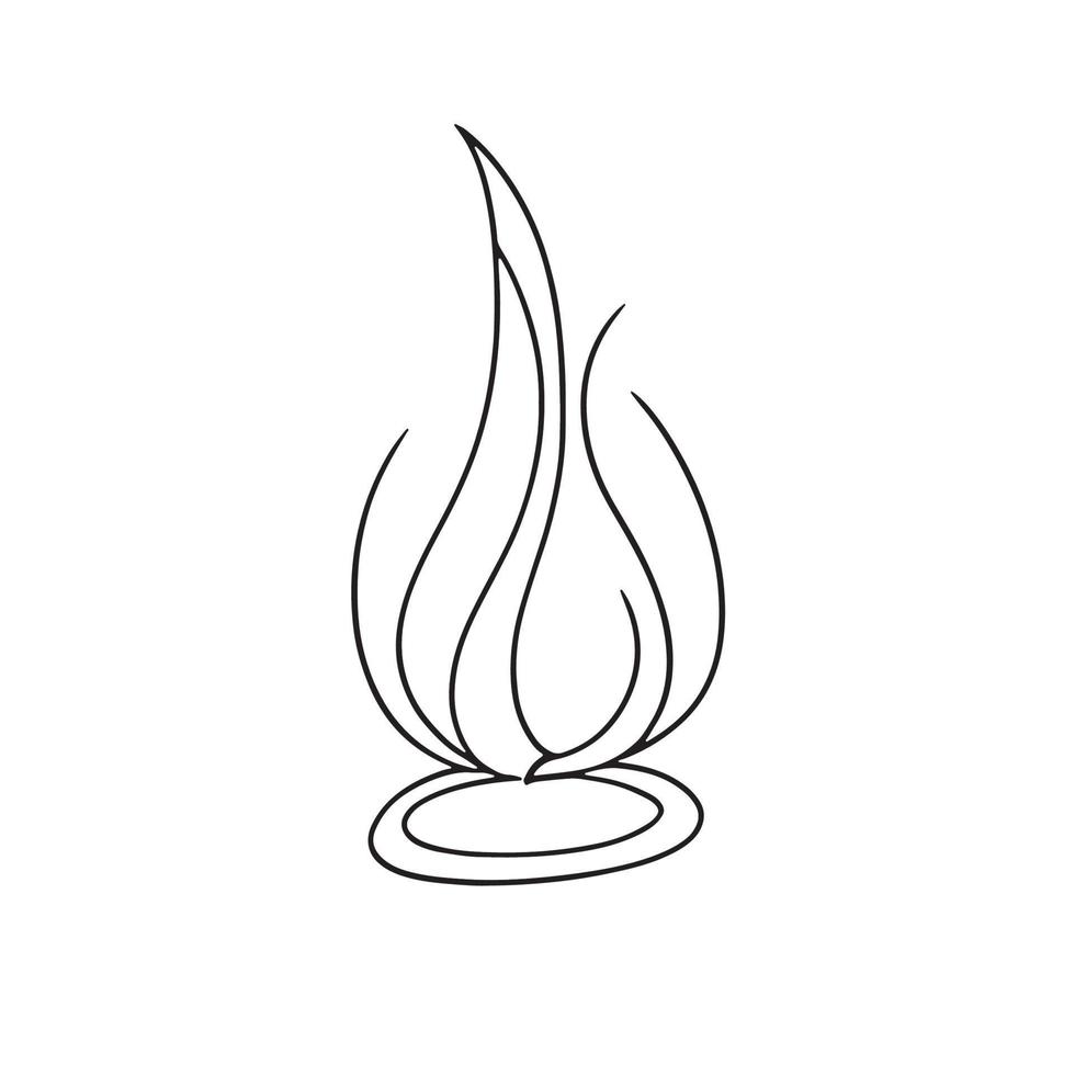 Simple Hand-Drawn Bonfire Outline in Flat Design vector