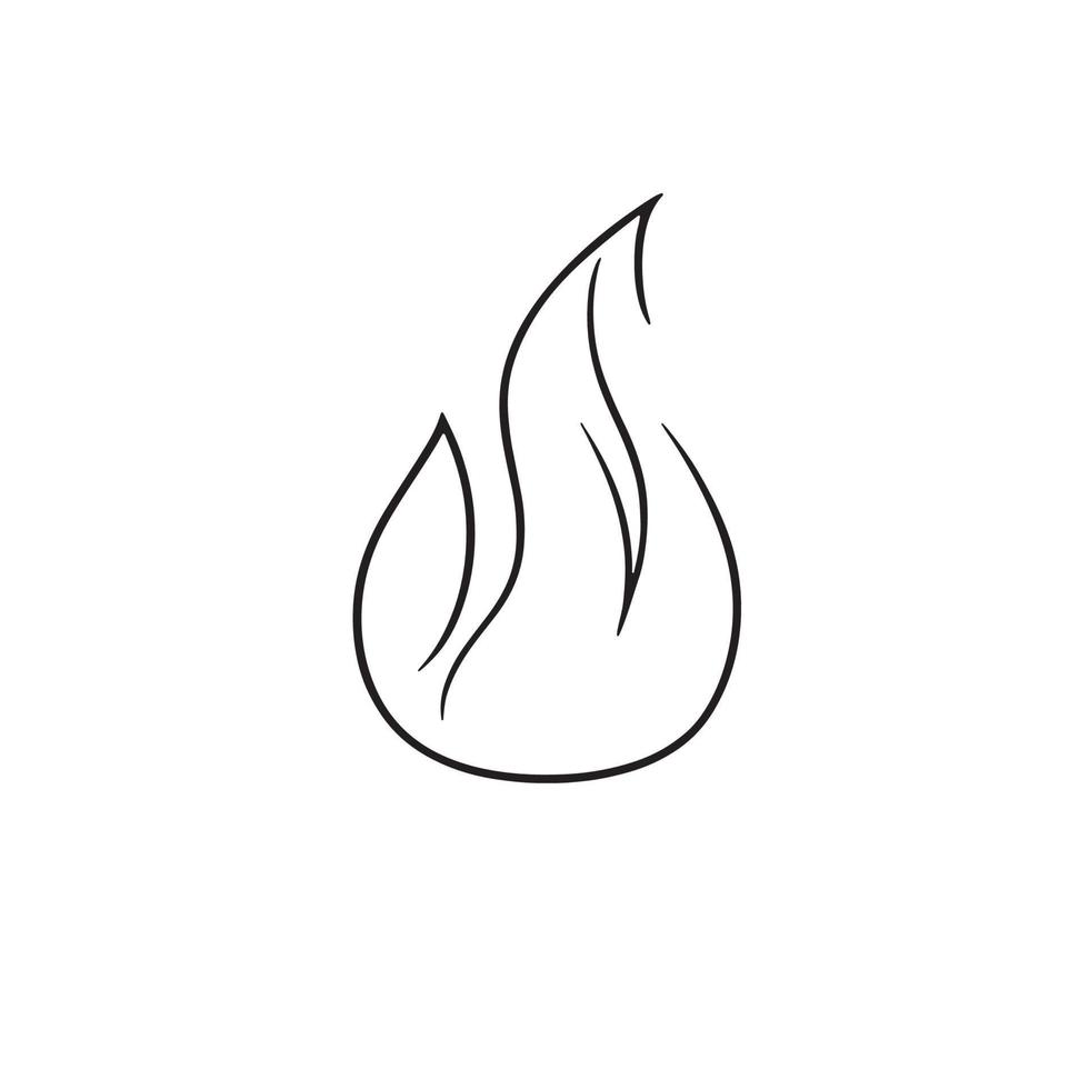 Simple Hand-Drawn Bonfire Outline in Flat Design vector