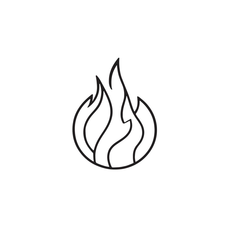 Simple Hand-Drawn Bonfire Outline in Flat Design vector