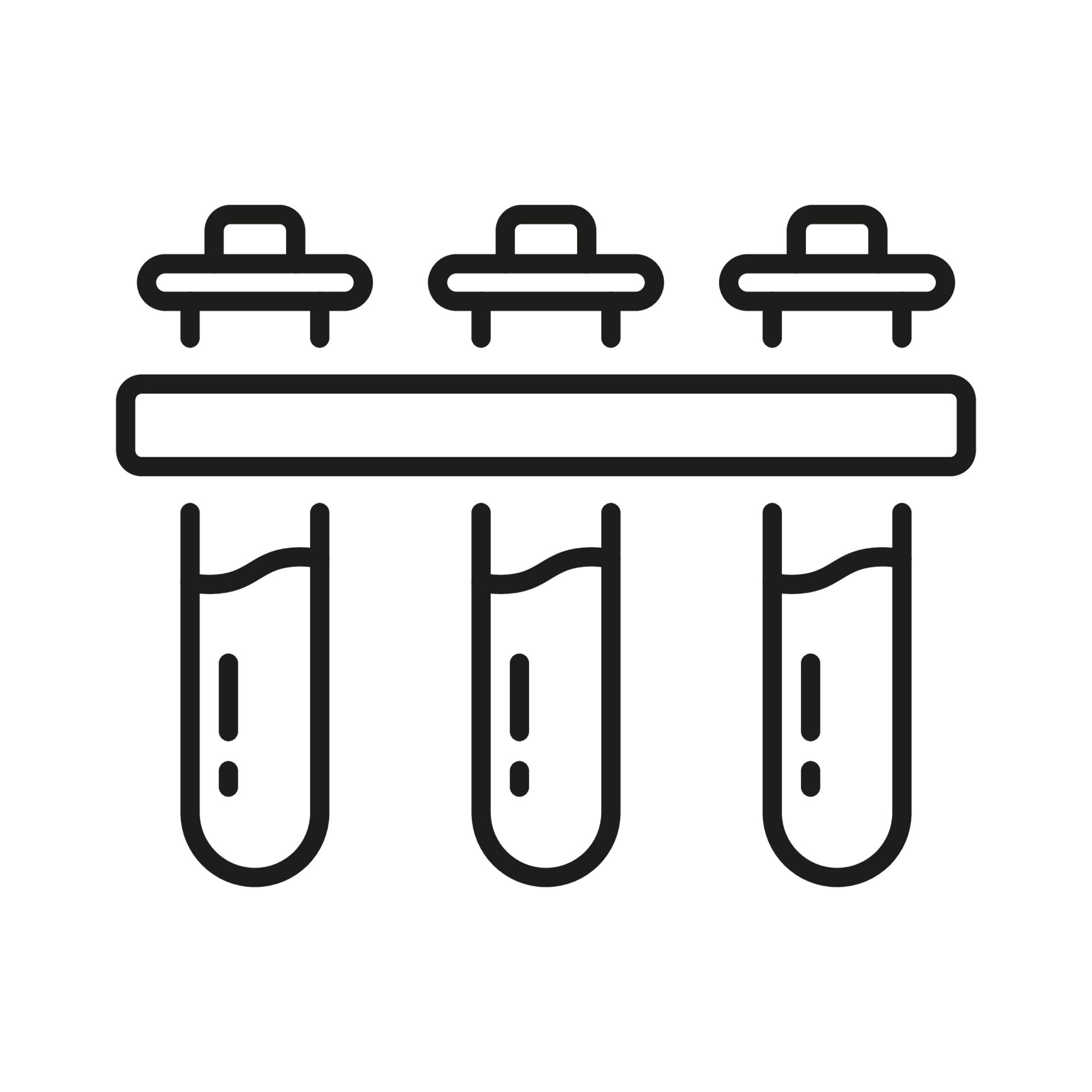 Test Tube Set Line Icon. Medical Laboratory Sample Linear Pictogram