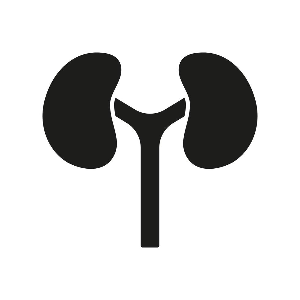Human Kidney Silhouette Icon. Internal Anatomy of Renal Organ Glyph Pictogram. Medical Urology, Nephrology Outline Icon. Kidneys Disease, Dialysis Treatment Symbol. Isolated Vector Illustration.