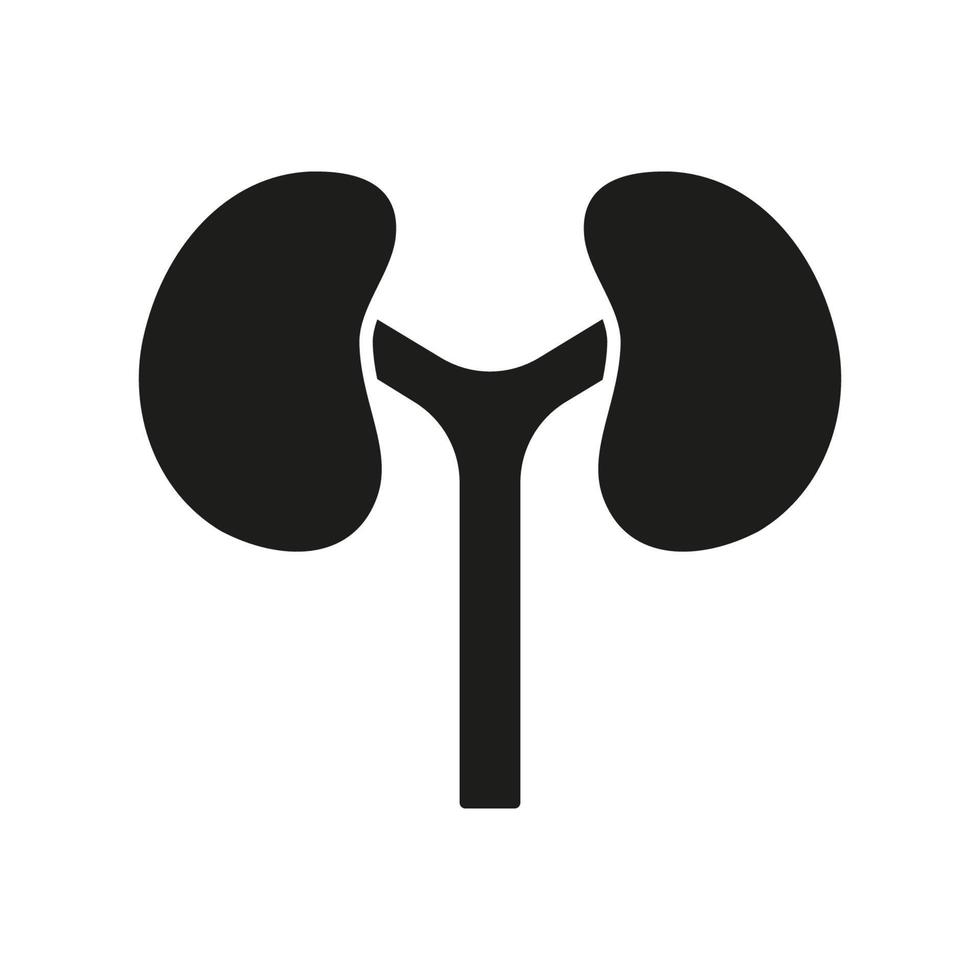 Human Kidney Silhouette Icon. Internal Anatomy of Renal Organ Glyph Pictogram. Medical Urology, Nephrology Outline Icon. Kidneys Disease, Dialysis Treatment Symbol. Isolated Vector Illustration.