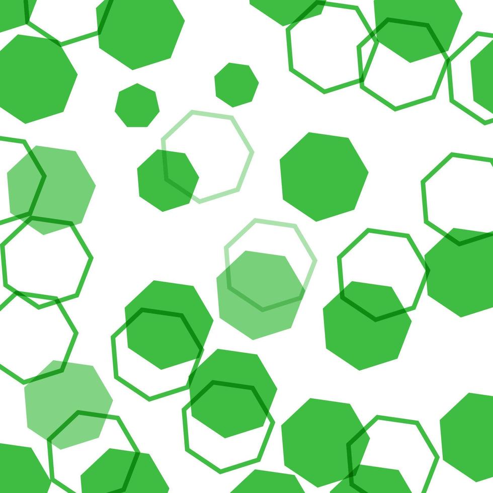 Pattern with green hexagon vector. vector