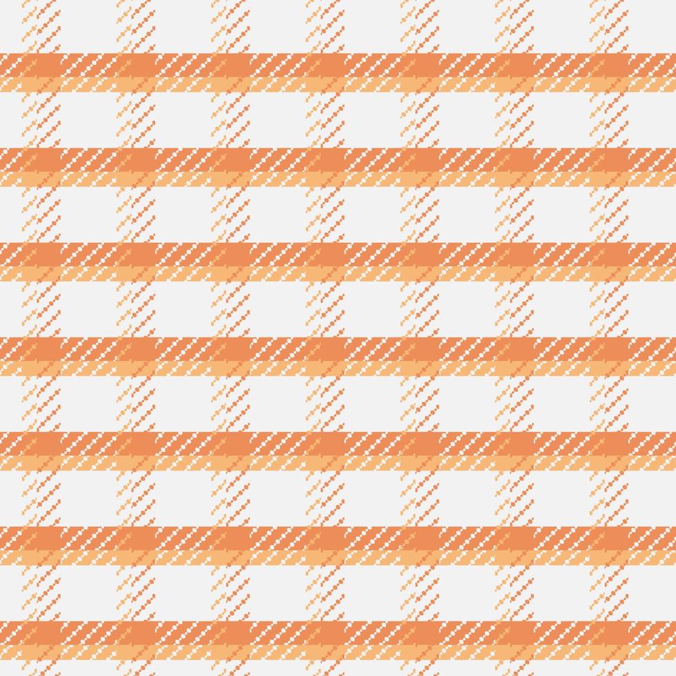 Plaid check patten in orange navy, gray.Seamless fabric texture for print. vector