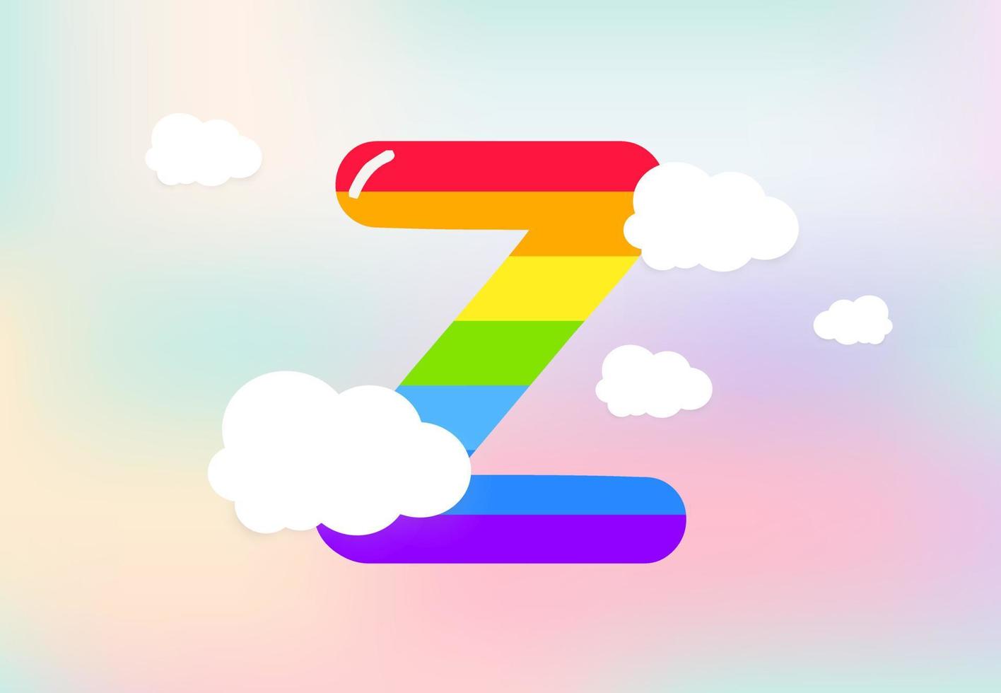 z letra arco iris patrones diseño, resumen arco iris letra para niños, amar, familia y scholl concepto vector ilustración diseño