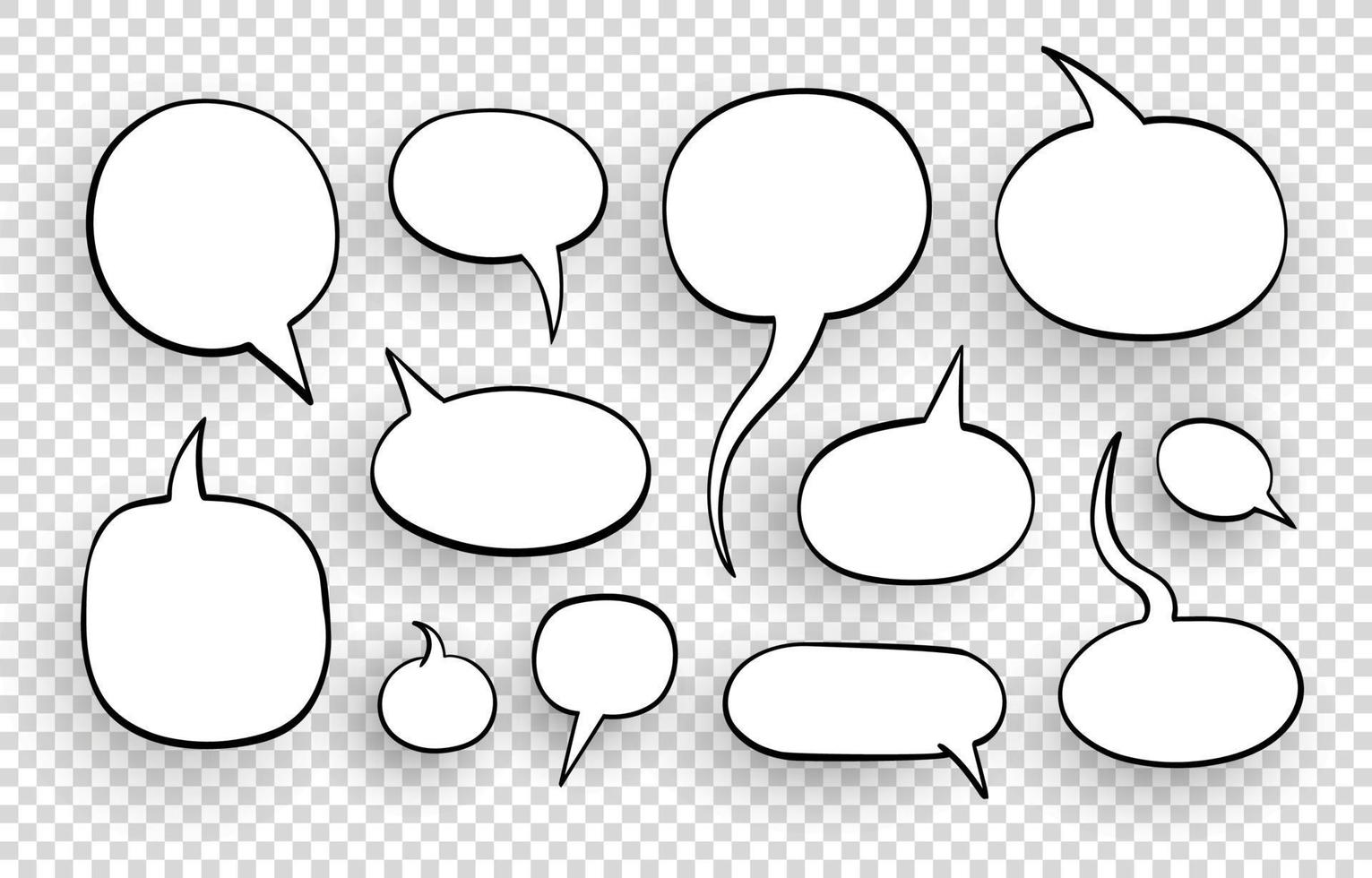 Set of speech bubbles. Comic style. vector