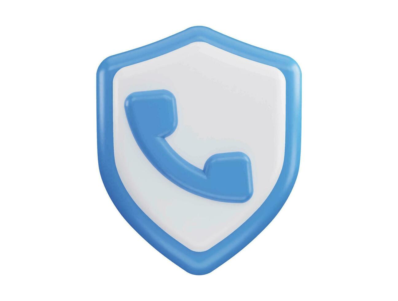 Phone with protect shield 3d rendering vector icon illustration