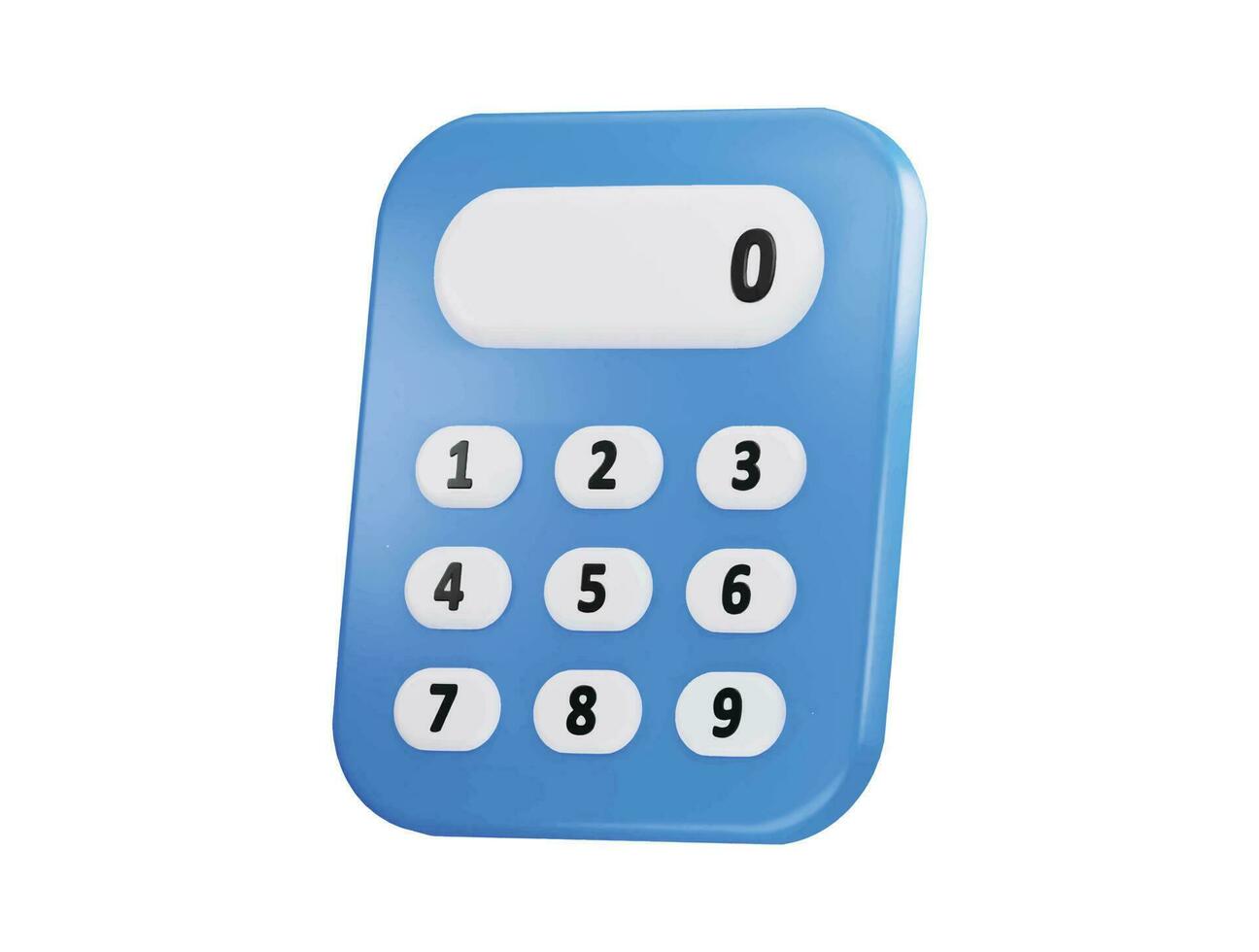 Calculator button with 3d vector icon illustration