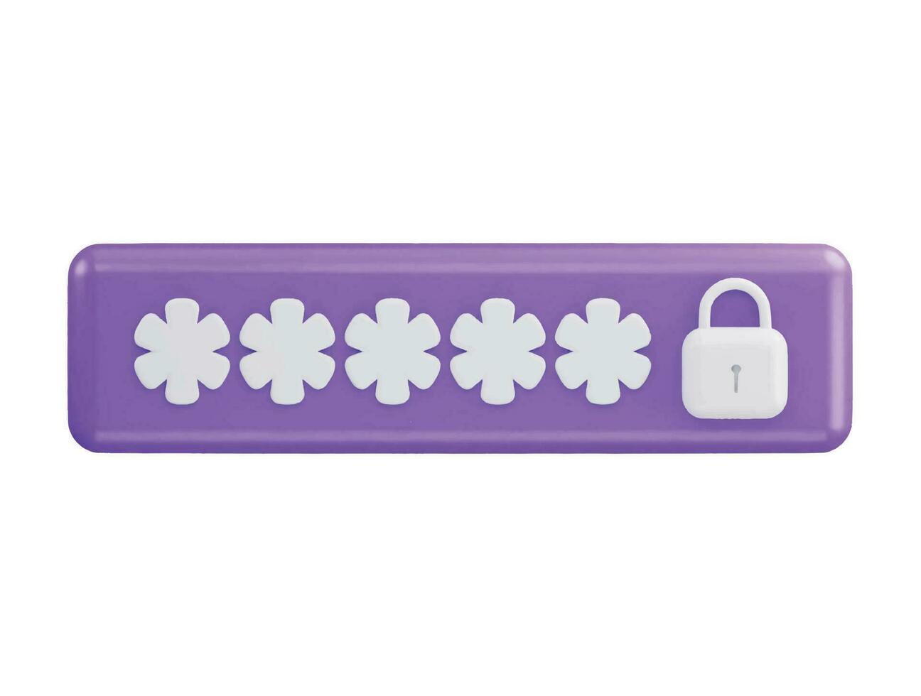 Padlock with password 3d rendering vector icon illustration