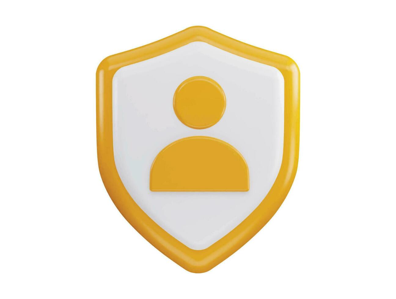 User with protect shield 3d rendering vector icon illustration