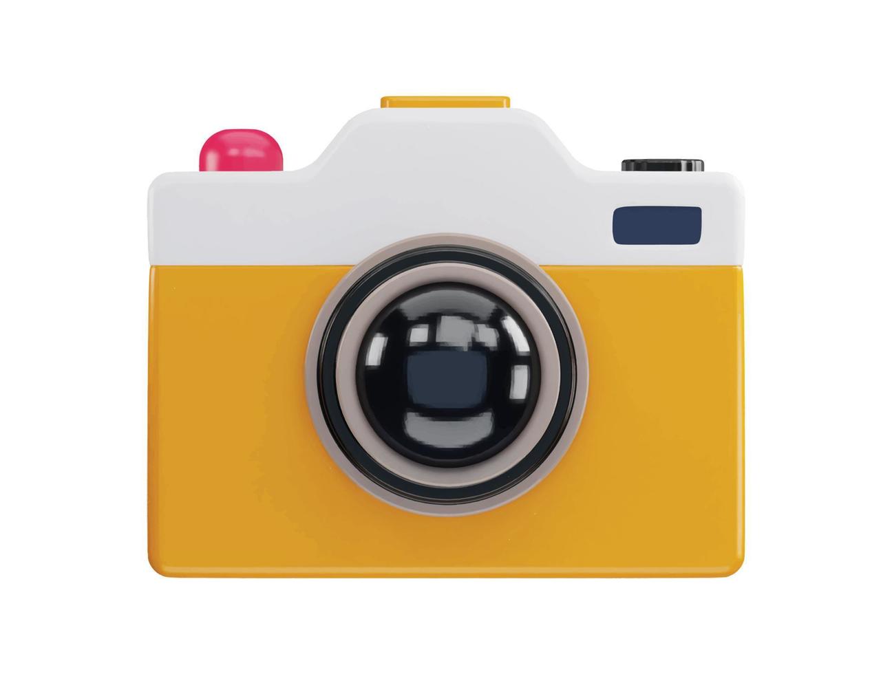 Camera multimedia with 3d vector icon illustration