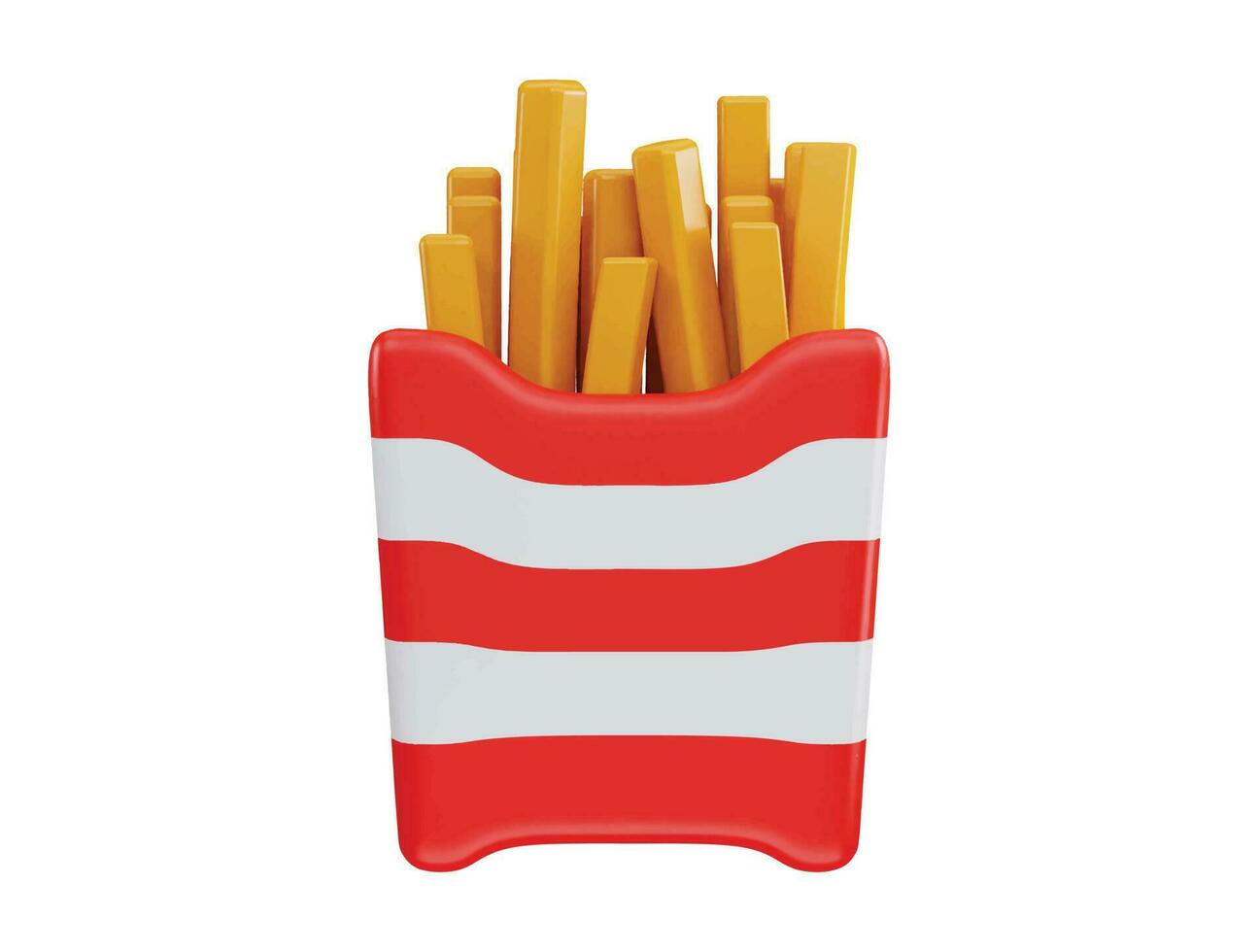 French fries 3d rendering vector icon illustration