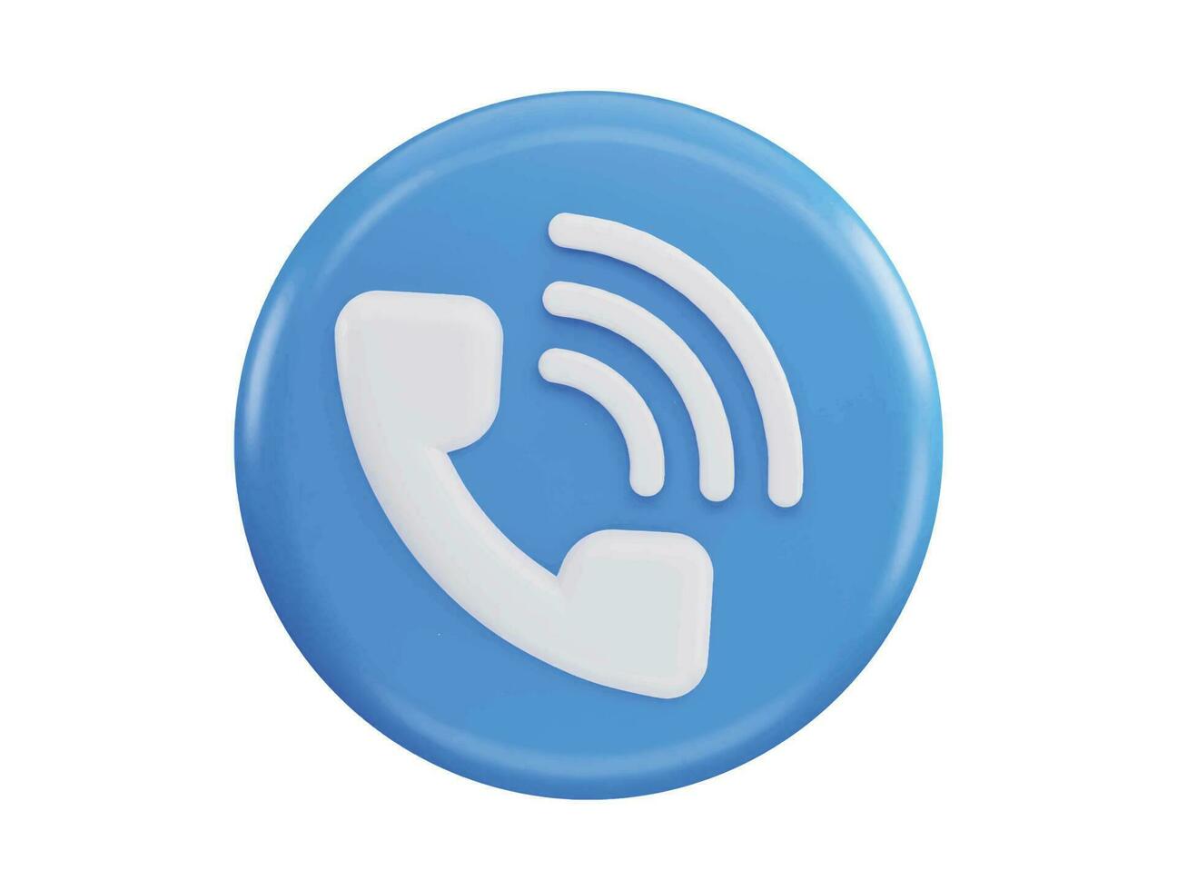 Phone call contact voice communication button 3d rendering vector icon illustration