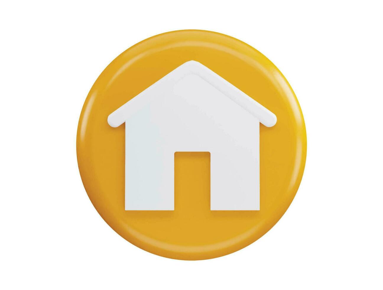 Home page button house web symbol with 3d vector icon illustration