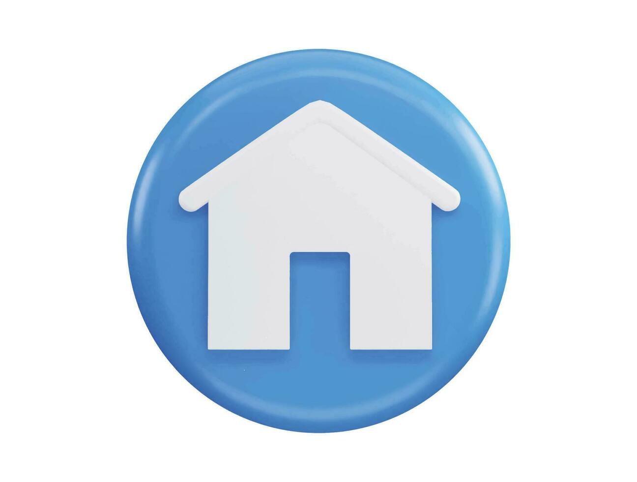 Home page button house web symbol with 3d vector icon illustration