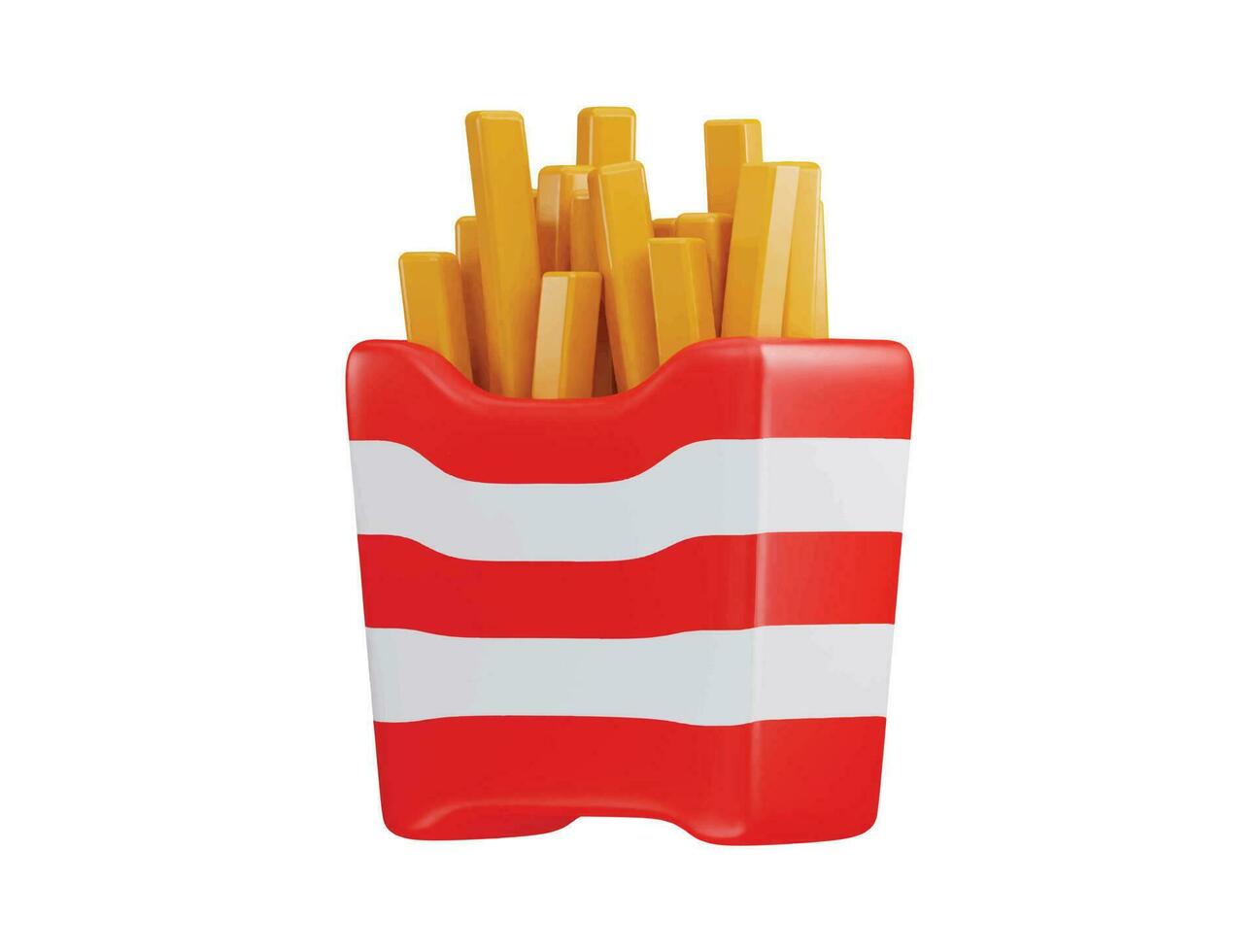 French fries 3d rendering vector icon illustration