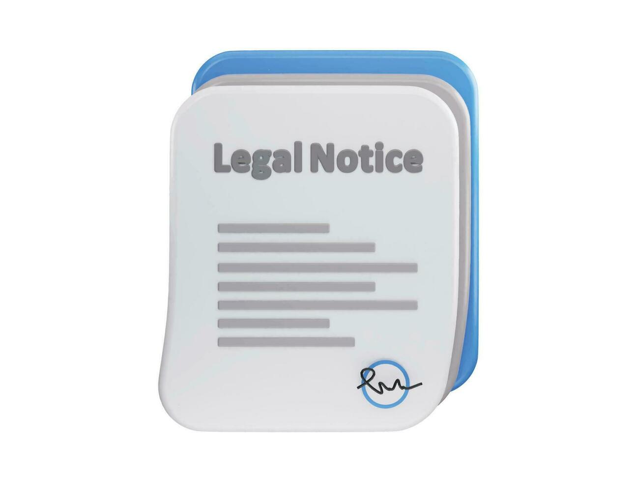 Legal Notice with signature icon 3d rendering vector illustration