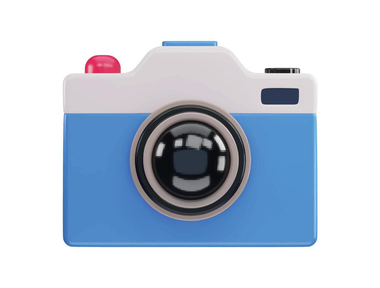 Camera multimedia with 3d vector icon illustration