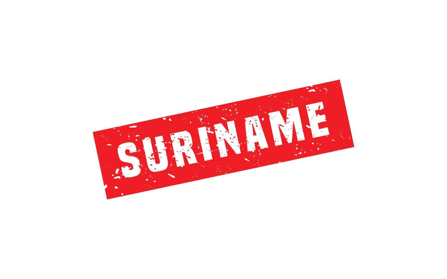 SURINAME stamp rubber with grunge style on white background vector