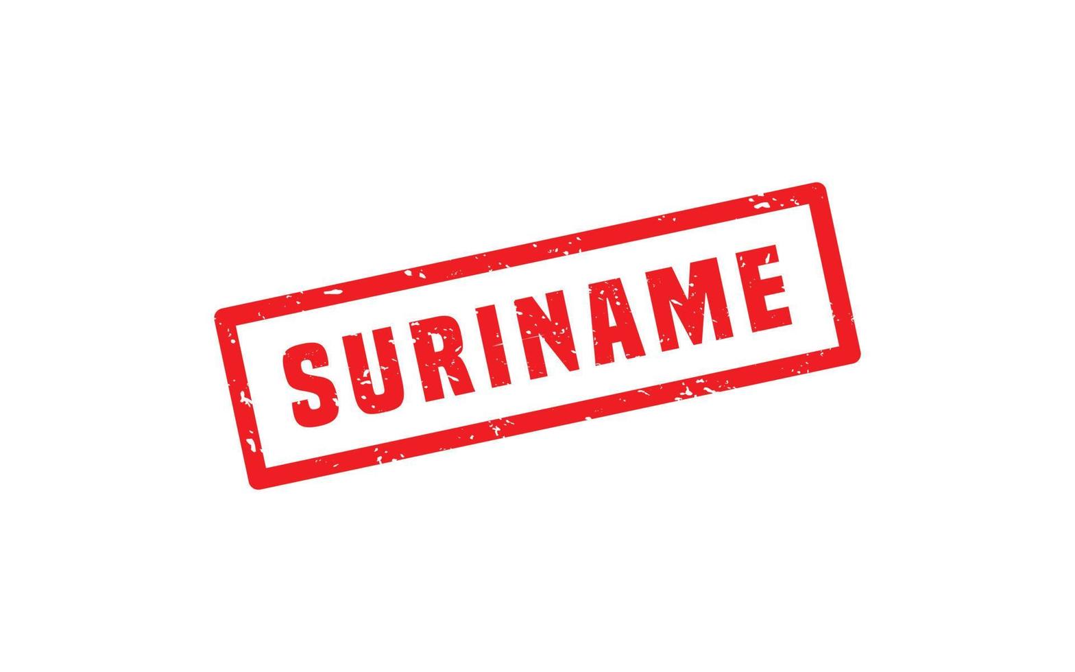 SURINAME stamp rubber with grunge style on white background vector