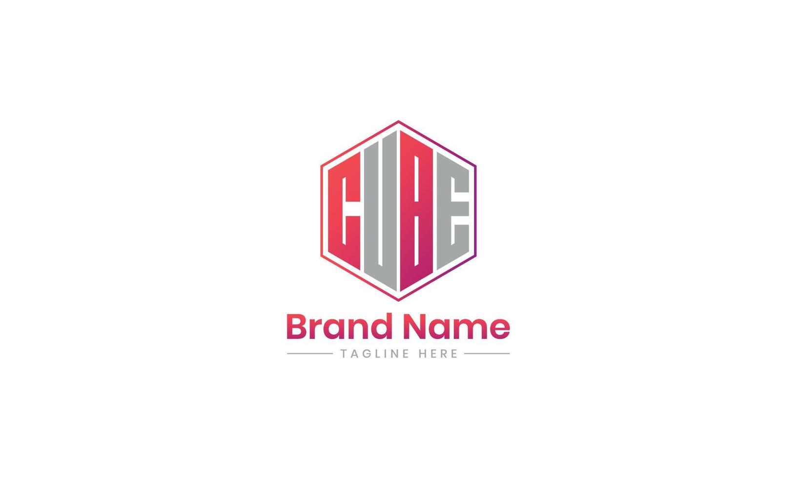 CUBE letter logo design wiht Polygon shape. EBUC creative initials letter logo concept. CUBE letter design. Pro Vector