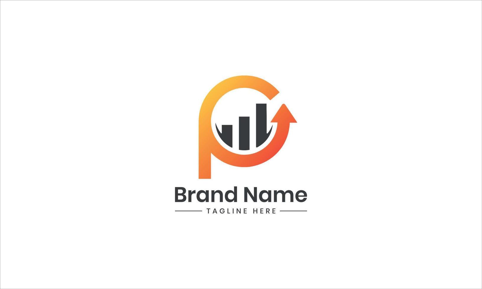 P letter logo with Marketing icon. Pro vector