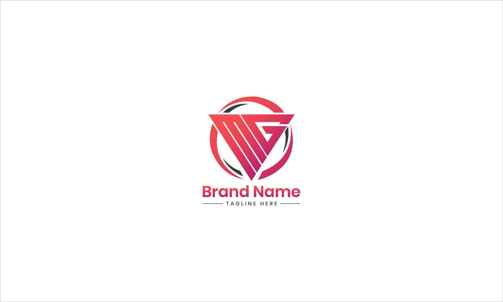 Triangle MG letter logo design. Triangle GM creative initials letter logo concept. MG letter design. Pro Vector