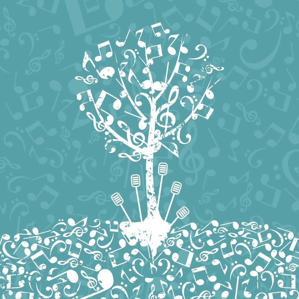 Tree from musical notes. A vector illustration