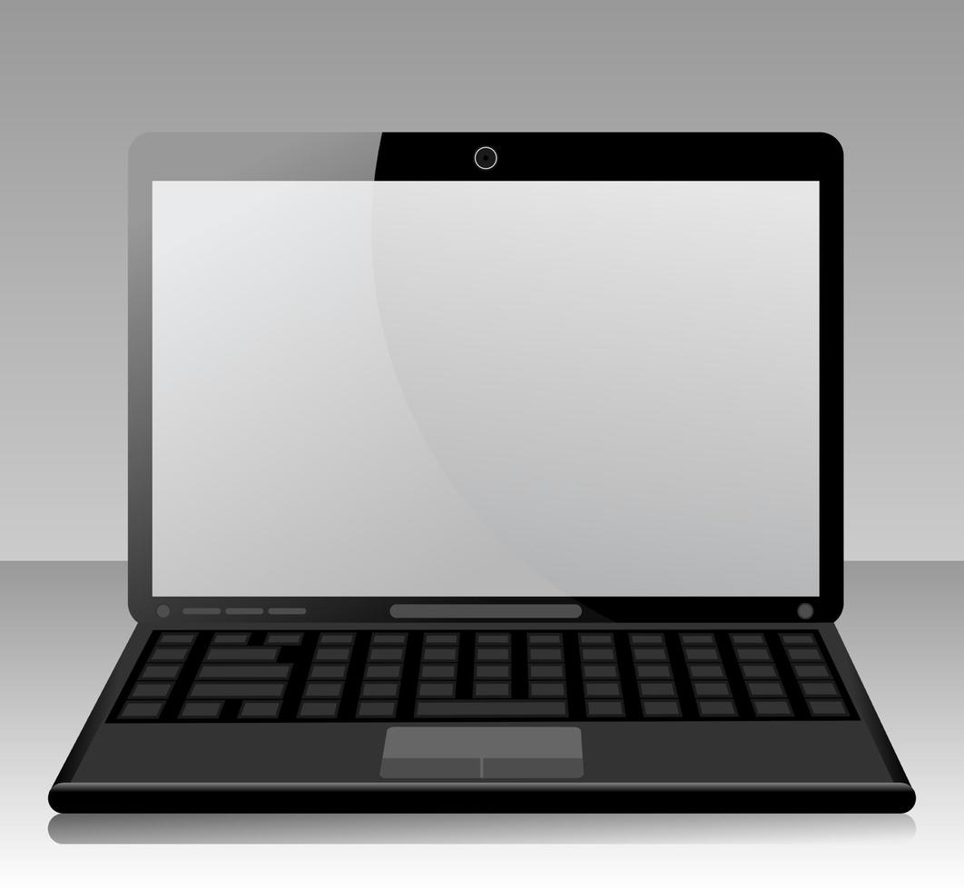 ordenador portátil en plano estilo. vector ilustración