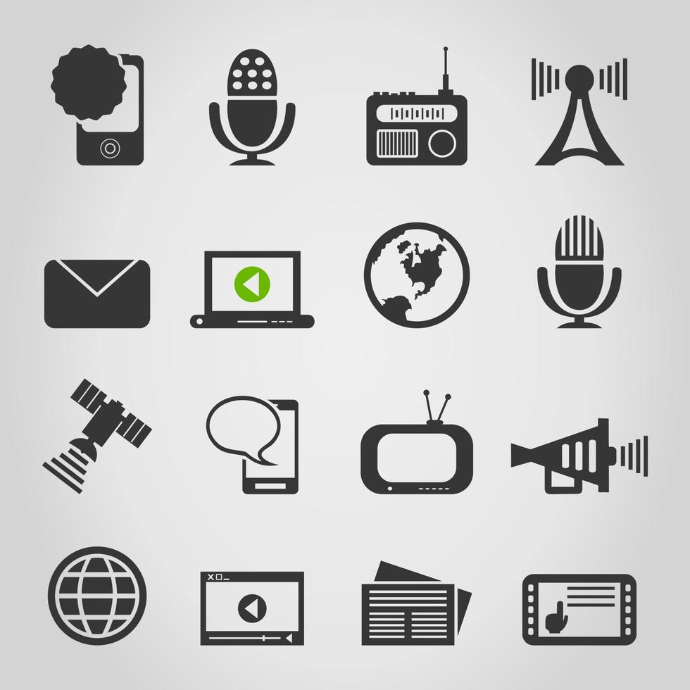 Set of icons on a theme communication. A vector illustration