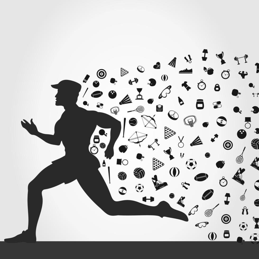 For the runner sports subjects. A vector illustration