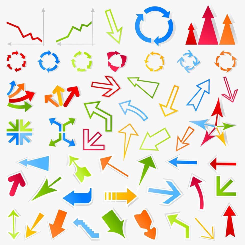 Collection of arrows for web design. A vector illustration