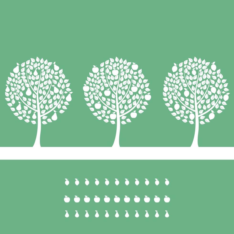 A set of trees. Vector illustration