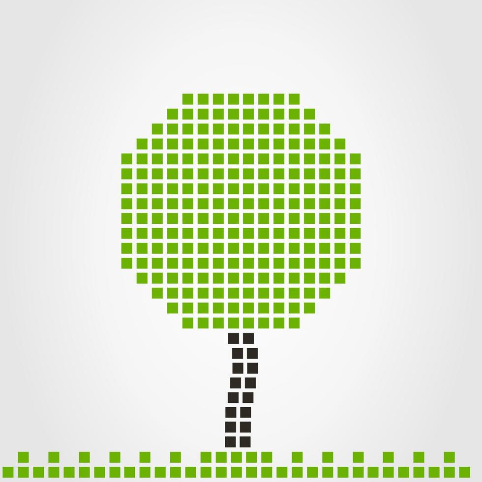 Computer a tree from green squares. A vector illustration