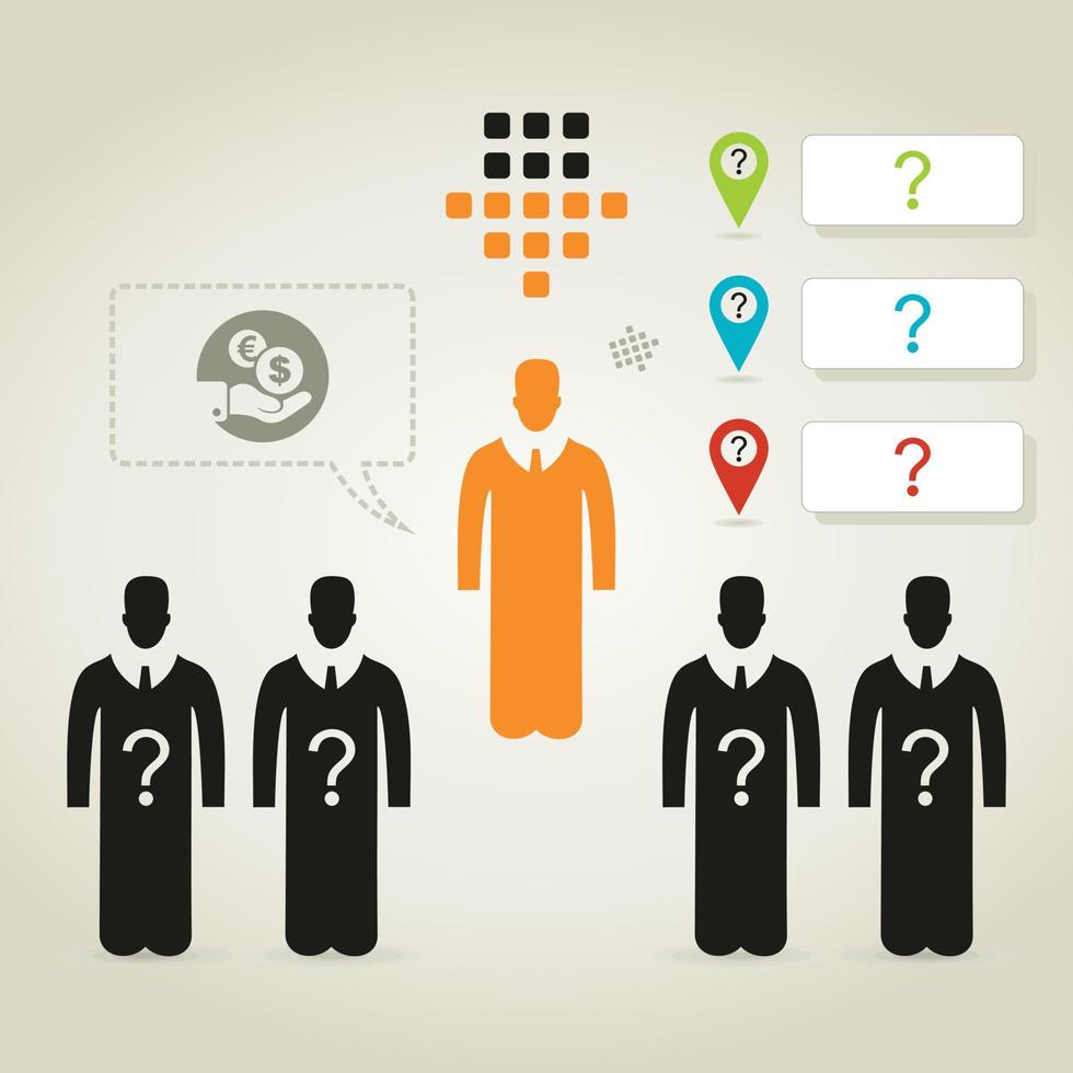 Black silhouettes of businessmen. A vector illustration