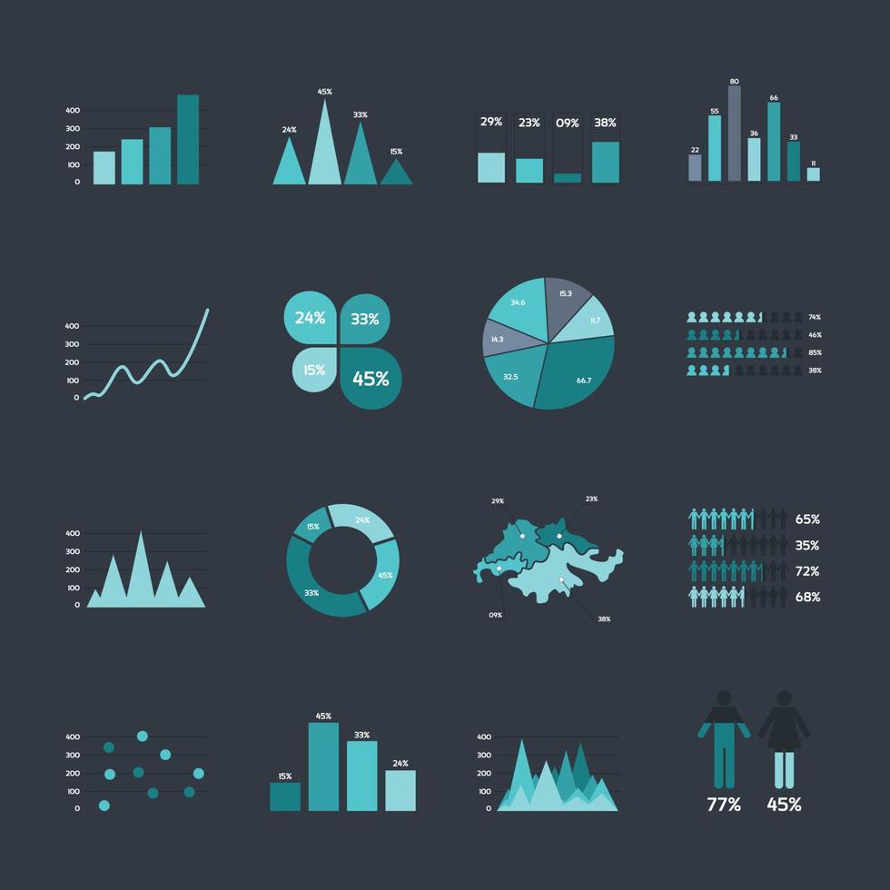 Set of icons for business. A vector illustration