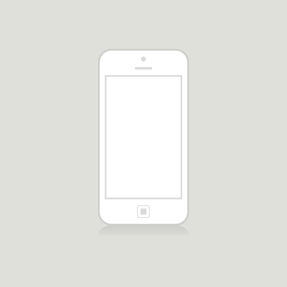 White phone on a grey background. A vector illustration