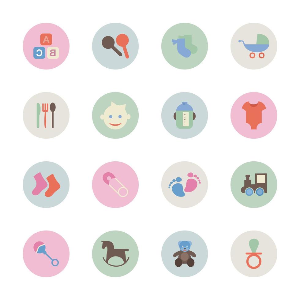 Collection of icons on a family theme. A vector illustration