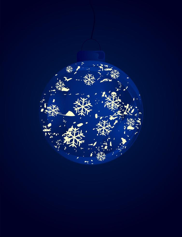 oscuro azul pelota con copos de nieve. un vector ilustración