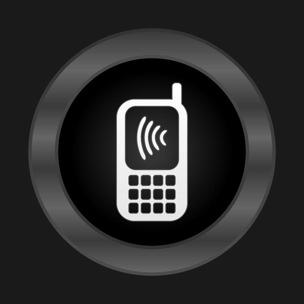 White phone on a black background. A vector illustration