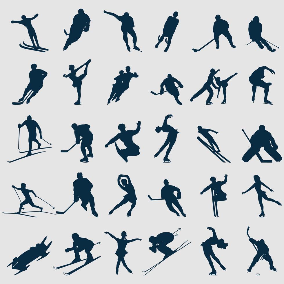 Silhouettes of sportsmen of black colour. A vector illustration