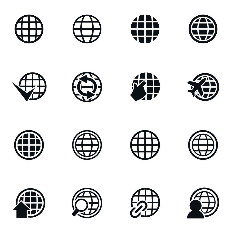 Set of icons of the world. A vector illustration