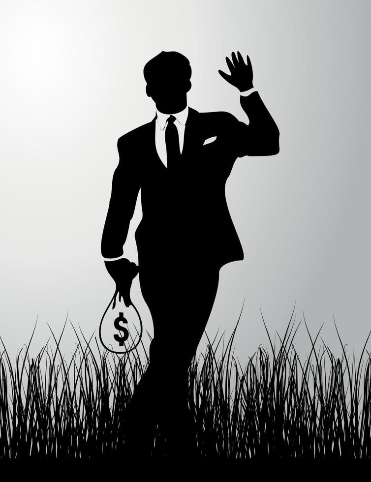 Black silhouettes of businessmen. A vector illustration