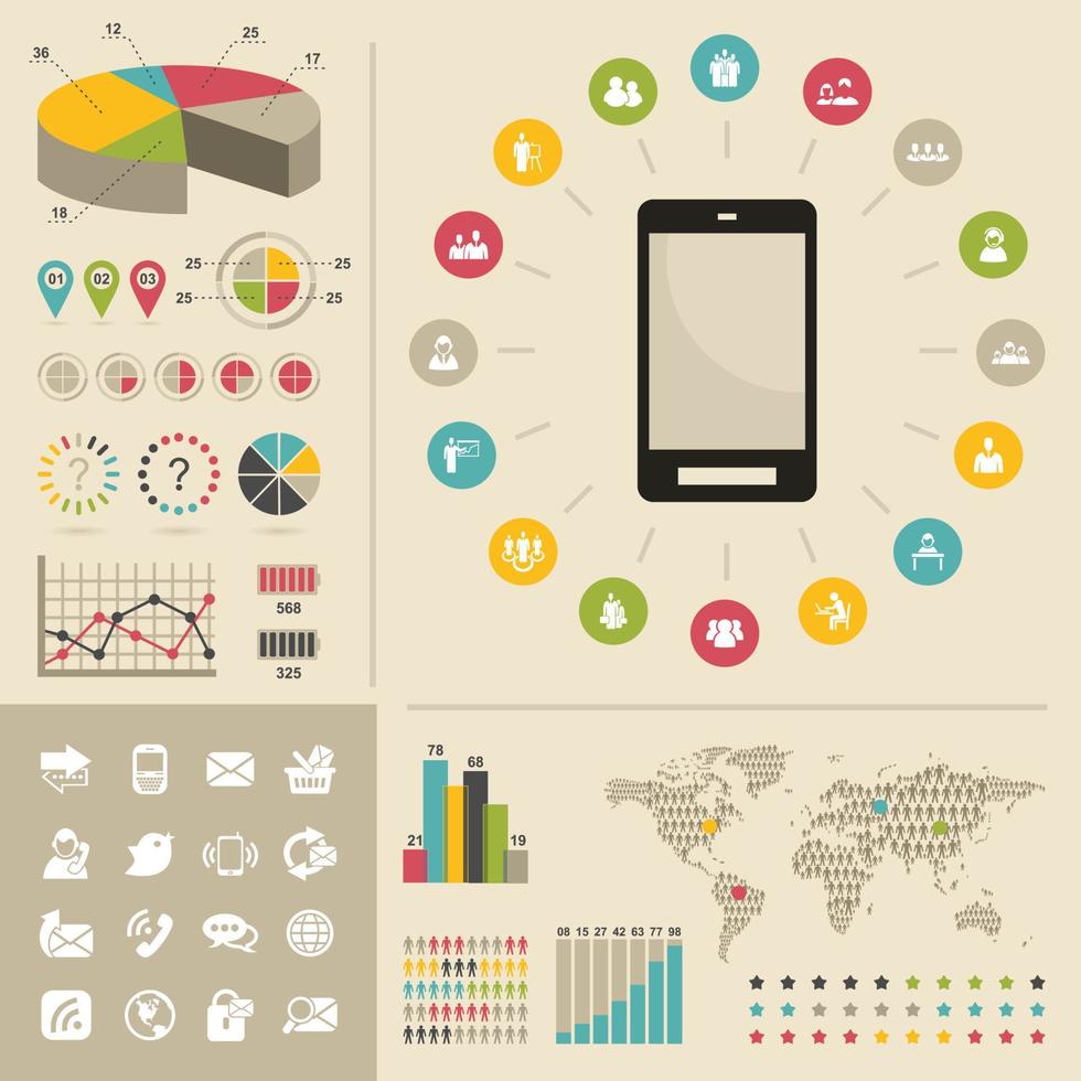 Info the schedule communication. A vector illustration