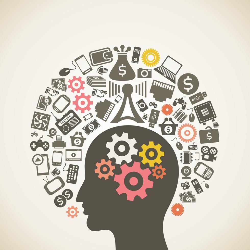 Abstraction on the topic of computer technology vector